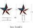 Metal Barn Star Yard Sign Patriotic Garden Stakes Hanging Star Ornament with Stake Outdoor 4th of July Lawn Decoration Party Supplies USA Flag Dec...