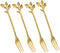 Appetizer Cake Fruit Forks Set of 4,Gold Leaf Cocktail Picks 4.7 Inches Tasting Dessert Forks Kitchen Accessory Wedding Party (4 Forks-Gold)...