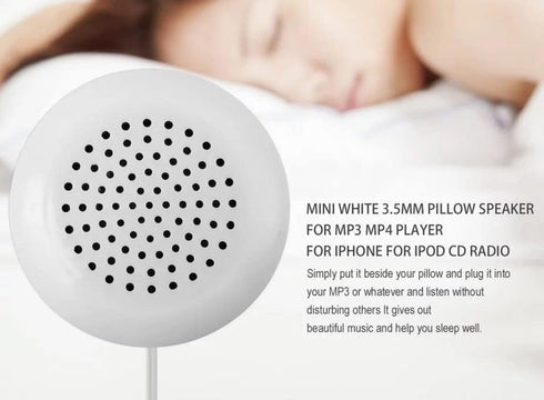 Pillow Speaker, Portable 3.5mm Mini Pillow Stereo Outdoor Speaker for iOS, iOS, iOS, MP3, MP4, Android, CD Player etc,- White...