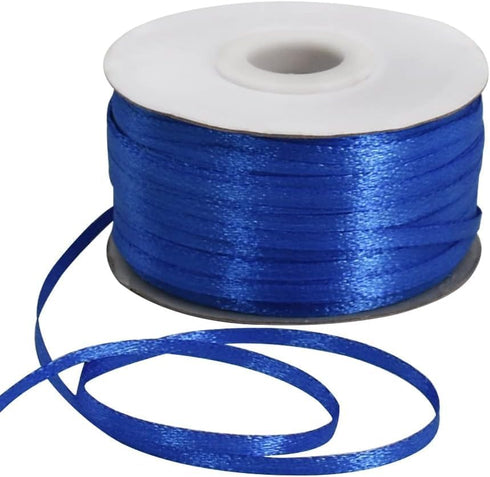 TONIFUL 2 Inch x 25 Yards Wide Royal Blue Satin Ribbon Solid Fabric Ribbons Roll for Valentine's Day Crafts Gift Wrapping Invitation Cards Floral ...