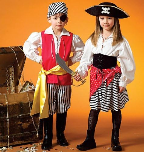 McCall's M4952 Boy's and Girl's Pirate Halloween Costume Sewing Patterns, Sizes 3-8...