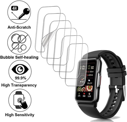 Screen Protector Compatible with Bestinn 1.47" and Mindrose H80 1.47” smartwatch, Soft TPU, 6 pieces, Bubble Self-healing...