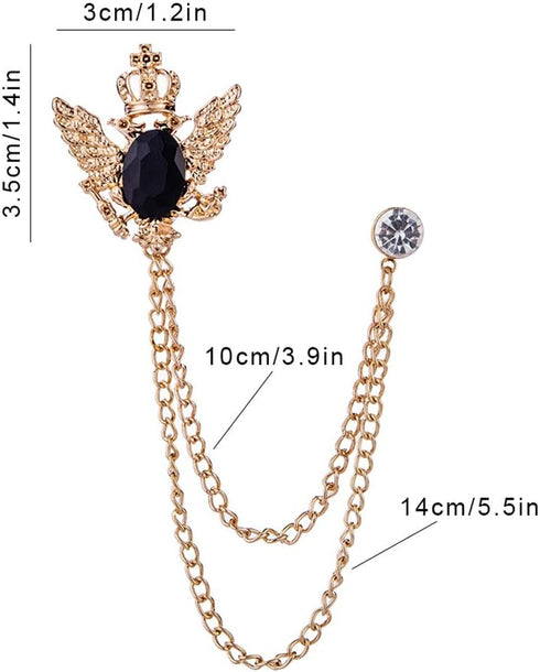 3PCS Men's Brooch Suit Pin Badge with Chains Brooch Buckle Chain Collar Lapel Pin for Men Shirt Collar Pin Chain Brooch Decoration Metal Brooch Pi...