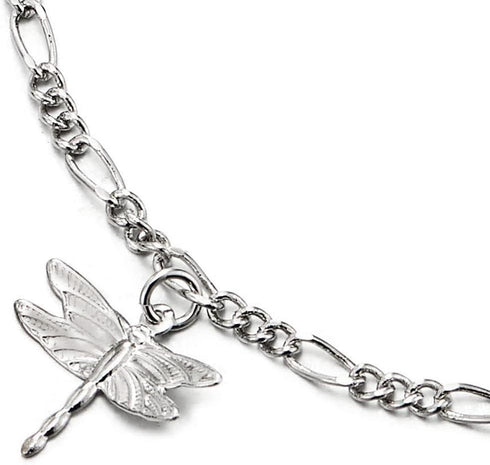 COOLSTEELANDBEYOND Anklet Bracelet with Dangling Charms of Dragonflies and Jingle Bell...