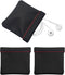 3pcs Earphone Pouch PU Leather Headphone Storage Bag Universal Spring Bag Closure Soft Elastic Snap Spring Pouch for Storing Earphones, Coins, Key...