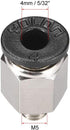 uxcell Straight Pneumatic Push To Quick Connect Fittings M5 Male x 4mm Tube OD Silver Tone 6pcs...