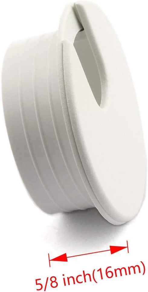 HJ Garden 2pcs 1-3/8 inch Desk Wire Cord Cable Grommets Hole Cover for Office PC Desk Cable Cord Organizer Plastic Cover White...