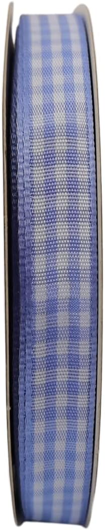 Light Blue Gingham Plaid Checked Ribbon 25 Yard Each Roll 100% Polyester (3/8", Lt.Blue)...