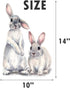 ROFARSO Lifelike Lovely Cute Two Bunnies Rabbits Animal Wall Stickers Removable Wall Decals Art Decorations Decor for Nursery Baby Bedroom Playroo...