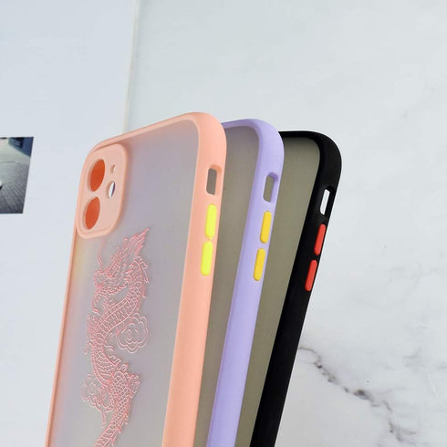 Ownest Compatible for iPhone 11 Case for Clear Fashion Animal Dragon Cartoon Pattern Frosted PC Back 3D and Soft TPU Bumper Protective Silicone Sh...