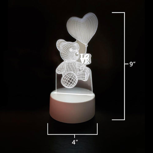 Acrylic Night Table Lamp with 33 Inch Power Cord Included (Bear)...