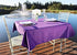 LinenTablecloth 54-Inch Square Polyester Tablecloth Purple...