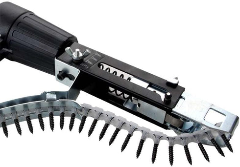 Automatic Chain Nail Gun Adapter, Cordless Electric Nail Gun Drill Screw Tightening Equipment with 50Pcs Chain Nails for Gypsum Board,Partition Wa...