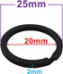 20 Pack Key Ring Keychain 1 Inch 25mm Diameter Metal Flat Split Key Chains Rings for Home Car Dog Tag Office Lanyards Keys Attachment Black...