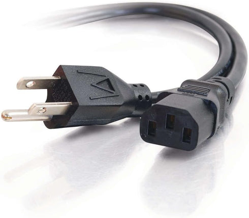 C2G Legrand Universal Replacement Power Cord, 18 AWG Computer Power Cord, 3 Pin Power Cord 12 Feet, Black Power Extension Cord, 12 ft Computer Pow...