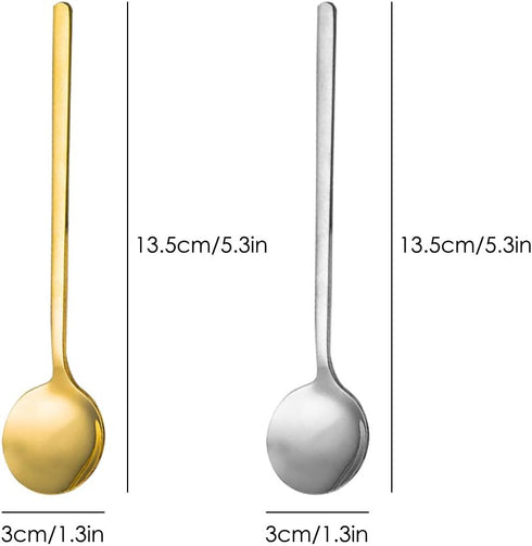 Pack of 8, Gold & Silver Plated Stainless Steel Espresso Spoons, findTop Mini Teaspoons Set for Coffee Sugar Dessert Cake Ice Cream Soup Antipasto...