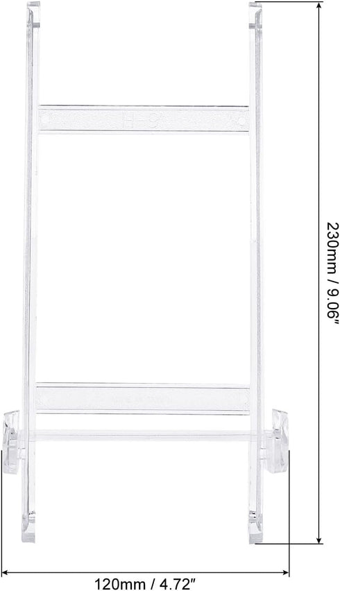PATIKIL 9" Acrylic Decorative Plate Stand Holder, 2 Pack Table Use Picture Easel Frame Holder for Displaying Photos, Card, Canvases, Clear...