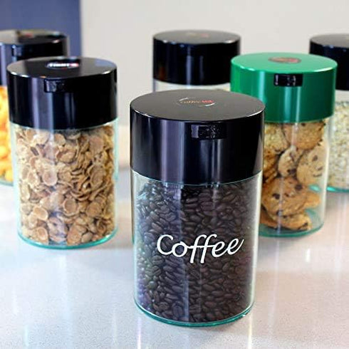 1/2 LB – Patented Airtight Container | Multi-use Vacuum Container Works as Smell Proof Containers for Ground Coffee and Coffee Bean Containers. Bl...