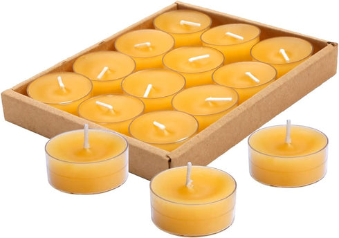 12pcs Natural Beeswax Tealight Candles Handmade Decorative Unscented Pure Beeswax Tea Lights? Perfect for Birthday Party,Wedding, Spa, Home Decor...