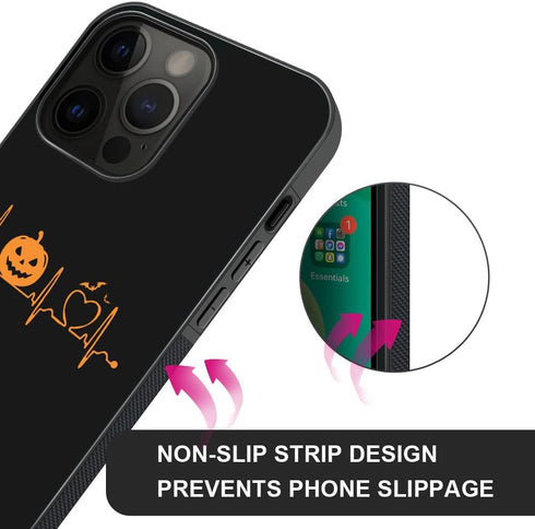 ZHEGAILIAN Case Compatible with iPhone 15 Pro Max,Halloween Pumpkin Heartbeat Cases Compatible with iPhone 15 Pro Max for Girls,Non-Slip[Shock Abs...