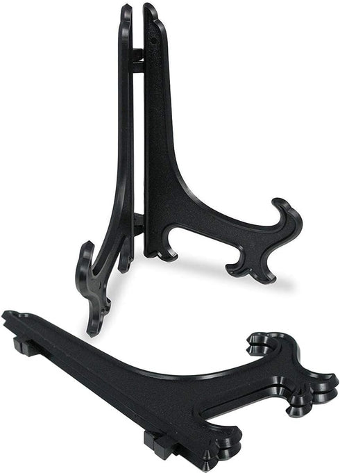 Woohome 20 PCS 5 Inch Plastic Easels Plate Display Stands Black Little Picture Frame Stand Holder...