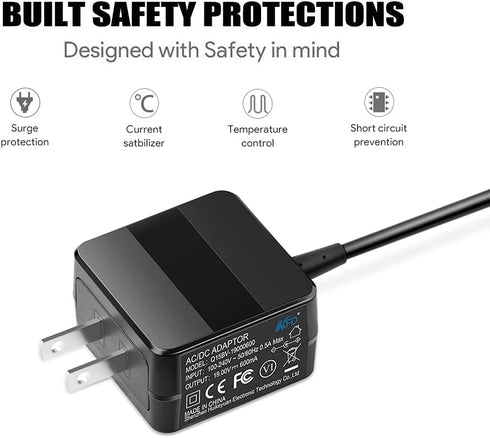KFD 19V Charger for ILIFE V3s Pro,V5s Pro,V1,V3,V4,V5,V5 Pro,V7,X5,V50,V55,X800,V8s,V80 Max,V9e,A4,A4s,A4s Pro,A6,A7,A8,A9,A9s,A10,A80 Max Robot V...