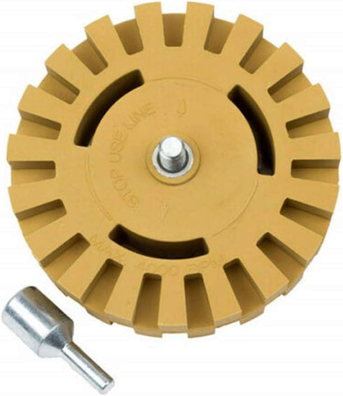 Diameter 4'' Removal Rubber Eraser Adhesive Vinyl Decals Pinstripes Stickers Remover Eraser Wheel Tool Kit Power Drill Attachment for Remove Pinst...