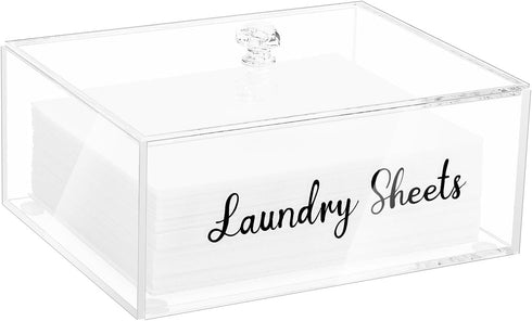 VOTLEVT Acrylic Laundry Detergent Sheets Holder, Laundry Sheets Holder with Lid, Laundry Sheets Container Laundry Room Organizer...