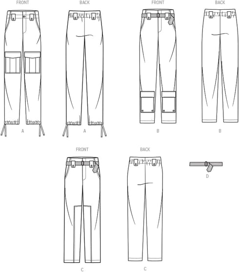 Simplicity Misses' Belt and Cargo Pants Sewing Pattern Packet, Sizes 18-20-22-24-26, Multicolor...