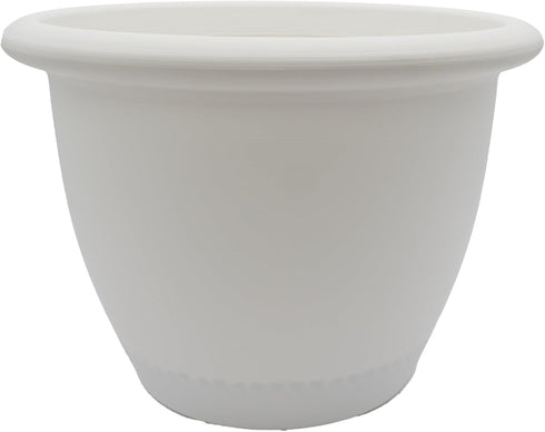 The HC Companies 14 Inch Sevilla Round Self Watering Planter - Decorative Lightweight Plastic Plant Pot for Indoor Outdoor Plants Flowers Herbs, W...