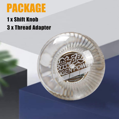 Crystal Gear Shift Knob Round Crystal Ball Shifter with Special Logo Design Universal Type Fit for Manual Car with 3 Adapters Universal Manual Kno...