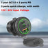 3 Ports 18W USB Car Charger with Switch, 12-24V QC 3.0 USB & Dual PD USB C Cigarette Lighter Socket Outlet, Dashboard Mount Quick Charge Charger f...