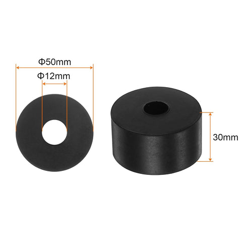 4pcs Rubber Spacer 2 Inch OD 0.47 Inch ID 1.2 Inch Thick Neoprene Round Anti Vibration Isolation Pads Isolator Rubber Washers Bushings for Home Ca...