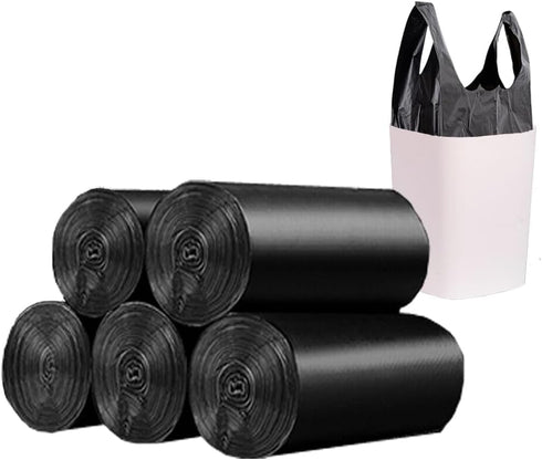 Small Black Trash Bags,Thicken Value 4 Gallon Trash Bag with Handle,100 Counts Small Garbage Bags Wastebasket Trash Can for Bathroom Bedroom Offic...