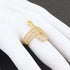 NewZenro Wide Flat CZ Safety Pin Chunky Open Rings Fashion Cubic Zirconia Paved Expandable Engagement Promise Statement Band Rings 14k Gold Plated...