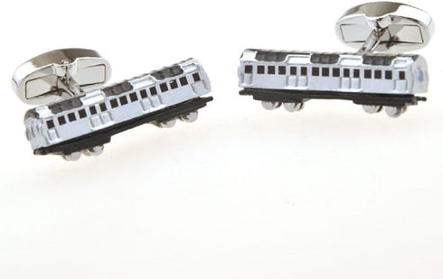 Railroad Train Car Pair Cufflinks in a Presentation Gift Box & Polishing Cloth...