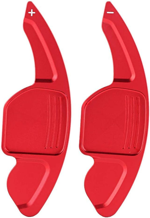 KIMISS 2pcs Aluminum Alloy Car Steering Wheel Shift Paddle Blade Shifter Extension for A3/A4L 2013-2016, for A5 2012-2016, etc Bright Red Color Ac...