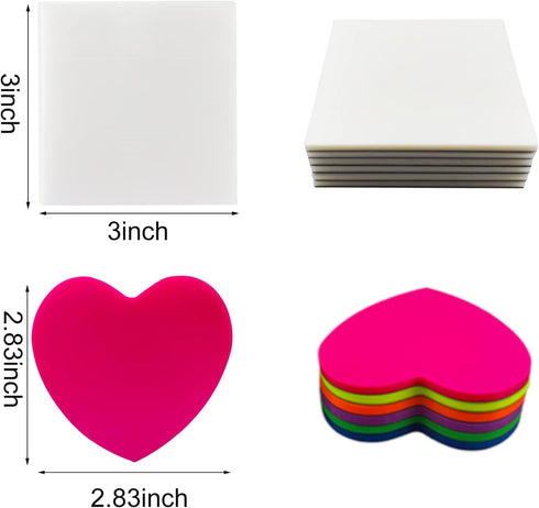 Transparent Sticky Notes Set, 600 Sheets 12 Pads Clear Sticky Notes for annotating Message Reminder, Colorful Translucent Self-Sticky Note (3" x 3...