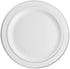 125 Piece Silver Dinnerware Party Set - 50 Silver Rim Plastic Plates, 25 Dinner 25 Dessert Plates, 25 Knives, 25 Forks, 25 Spoons - 25 Guest Dispo...