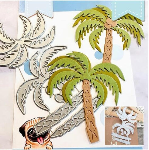 Coconut Leaves Tree Metal Die Cuts,Summer Beach Tree Flower Leaf Cutting Dies Cut Stencils DIY Scrapbooking Decorative Embossing Paper Scrapbookin...