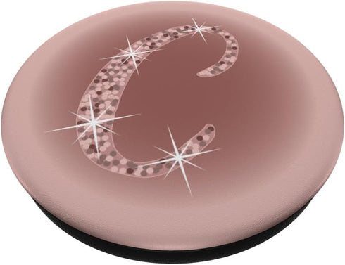 Initial C Script Letter, Rose Pink and Mauve PopSockets PopGrip: Swappable Grip for Phones & Tablets PopSockets Adhesive PopGrip...