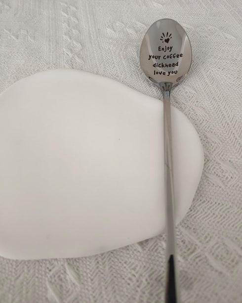 Anniversary Valentines Day Gifts for Husband Wife Enjoy Your Coffee Dickhead Love You Spoon for Boyfriend Girlfriend Coffee Tea Lover Gift for Cou...