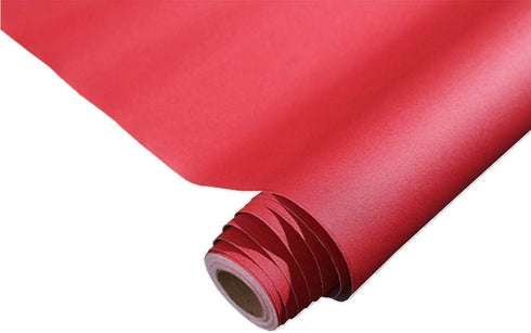 Self Adhesive Solid Color Matte Textured Vinyl Paper Peel Stick Waterproof Shelf Drawer Liner Cabinet Sticker 15.8inch by 98inch (red)...