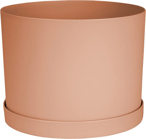 Bloem Mathers Planter w/Saucer Tray 8" Muted Terra Cotta...