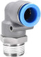 uxcell Elbow Push to Connect Air Fittings 14mm Tube OD X 1/2PT Male Thread Pneumatic Quick Release Connectors Grey...