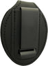 Oval Police Badge Holder Belt Clip - Optional to Use Around The Neck - Black Leather with Badge Polishing Cloth - Perfect Fit USA...