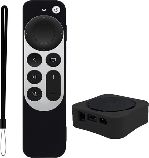 Black Remote Cover Replacement for 2021 Apple TV Siri Remote (2nd Generation), TV Box Case for Apple TV 6th Gen 2021, Anti-Lost Lanyard...