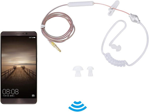 Yoidesu Universal 3.5mm Jack Acoustic Hollow Air Tube Earbuds Headphones with Microphone,Anti-Radiation in-Ear Single Earbud,Wired Cell Phone Earp...