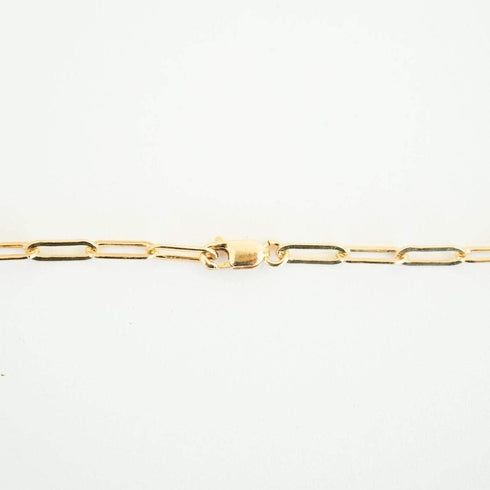 14K Gold Filled Stainless Steel Paperclip Chain Bracelet for Women, 7.5” Rectangle Link Bracelets, Waterproof and Never Tarnish...