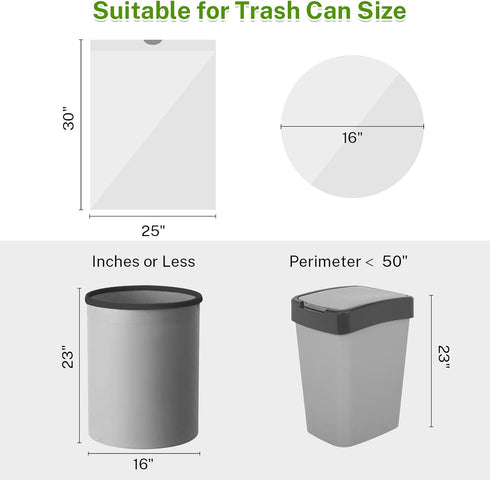 15 Gallon Tall Kitchen Trash Bags Drawstring - 1.2 Mil Thick White Garbage Bag for Office Kitchen, 45 Count...